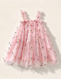 Sweet Flower Embroidered Tulle Princess Dress