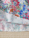 Color Slanted Shoulder Suspender Full Flower Dress