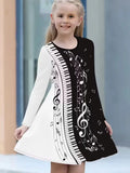 3D Sublimation Geometric Piano Key Printed Dress