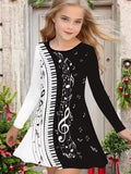 3D Sublimation Geometric Piano Key Printed Dress