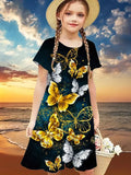 Grünes Blumenhasen-Tüllkleid