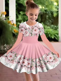 Grünes Blumenhasen-Tüllkleid