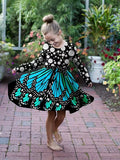 Grünes Blumenhasen-Tüllkleid