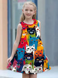 Grünes Blumenhasen-Tüllkleid
