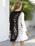 3D Sublimation Geometric Piano Key Printed Dress