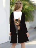 3D Cat Print Dress