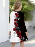 Grünes Blumenhasen-Tüllkleid