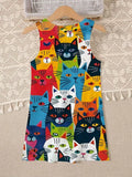 Grünes Blumenhasen-Tüllkleid