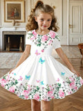 Grünes Blumenhasen-Tüllkleid