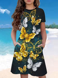 Grünes Blumenhasen-Tüllkleid