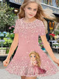 Grünes Blumenhasen-Tüllkleid