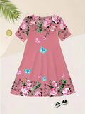 Grünes Blumenhasen-Tüllkleid