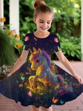 Unicorn Colorful Printed Dress