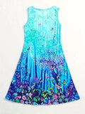 Grünes Blumenhasen-Tüllkleid