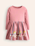 Jerseykleid mit Applikation am Saum