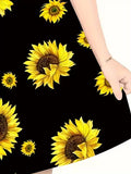 Grünes Blumenhasen-Tüllkleid