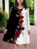 Grünes Blumenhasen-Tüllkleid