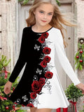 Grünes Blumenhasen-Tüllkleid