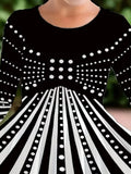 Classic Black And White Combination with Polka Dot Dress