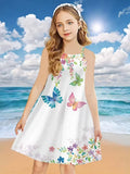 Grünes Blumenhasen-Tüllkleid