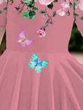 Grünes Blumenhasen-Tüllkleid