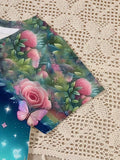 3D Unicorn Graphic Short Sleeve Dress