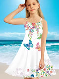Grünes Blumenhasen-Tüllkleid