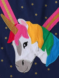 Kleid mit Regenbogen-Einhorn-Applikation