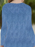 Imitation Denim Daisy Print Dress