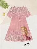 Grünes Blumenhasen-Tüllkleid