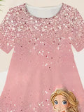 Grünes Blumenhasen-Tüllkleid