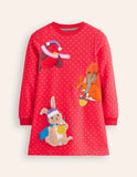 Jurk met sweatshirtapplicatie