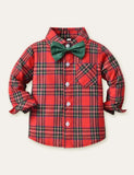 Plaid Shirt Overalls Set - Mini Taylor