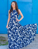 Porcelain Printed Long High Waist Family Matching Dress - Mini Taylor