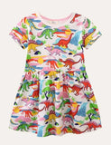 Rainbow Dinosaur Print Dress - Mini Taylor