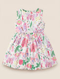 Butterfly Flower Print Bow Dress