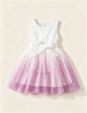 Sleeveless Gradient Star Tulle Princess Dress