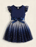 Gradual Change Star Tulle Dress