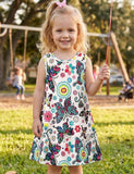 Multi Butterfly Printed Sleveless Dress